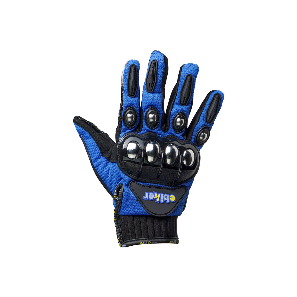 Ebiker Pair of Full Finger Protector Bike Rider's Gloves Blue_1