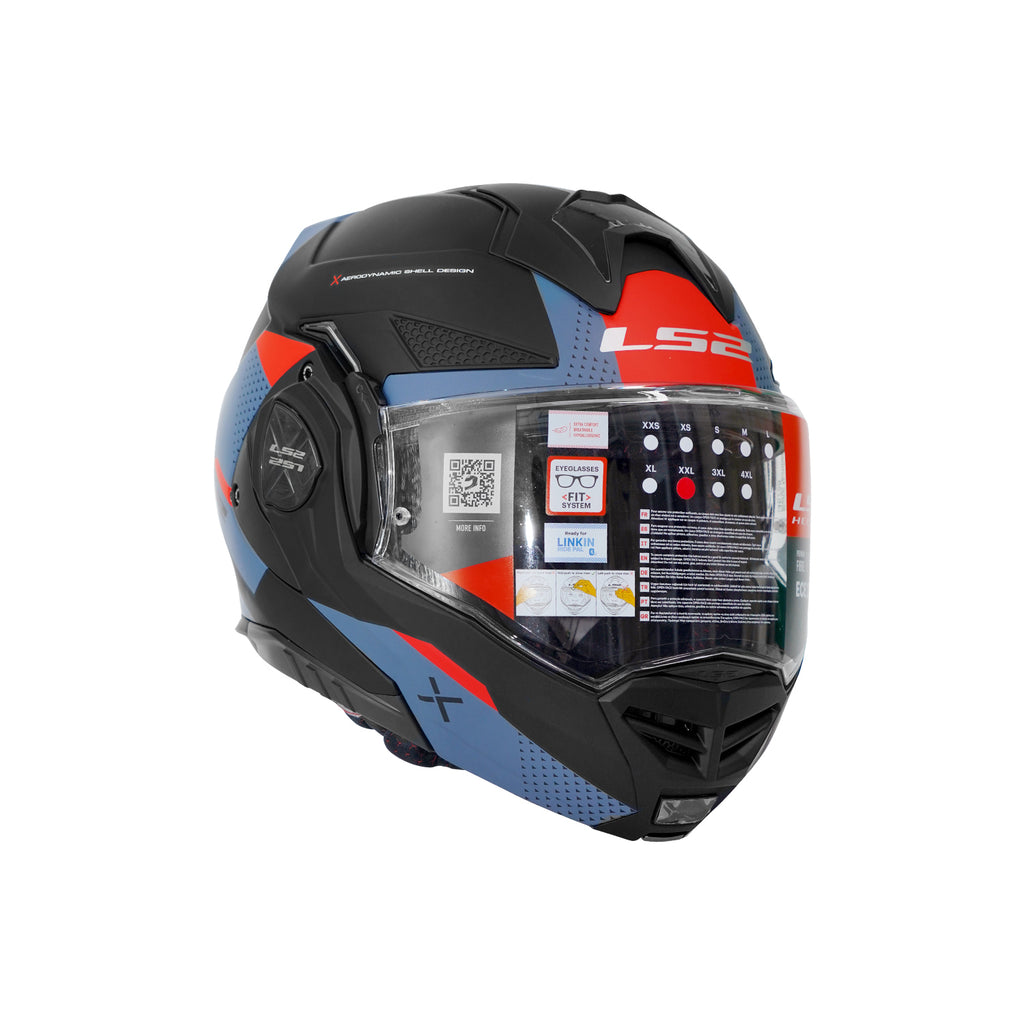 LS2 FF901 ADVANT X OBLIVION M. BLACK BLUE & RED MODULAR HELMET-609275