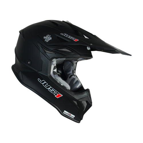 JUST1 J39 Motorcycle Motocross Helmet Solid Black Matte 680005