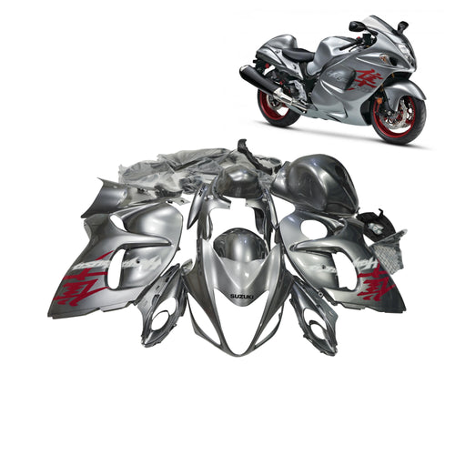 طقم أغطية وهيكل  كامل لـدراجة هايبوسا  Hayabusa GSXR1300 2008-2020 باللون الرمادي والأسود - 839449