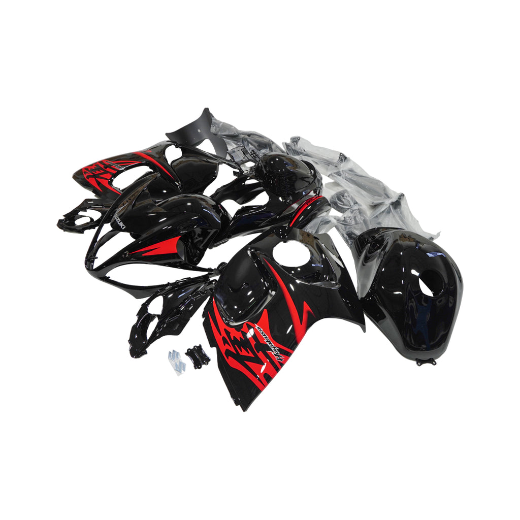 طقم أغطية هيكل كامل عالي الجودة لدراجة هايبوسا HAYABUSA 2008-2020 باللون الأسود والأحمر - 839454