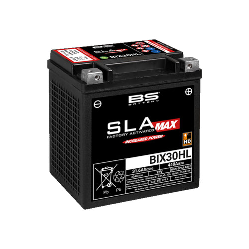 Heavy Duty Motorcycle Battery BS BIX30H SLA Max 12V 31.6Ah