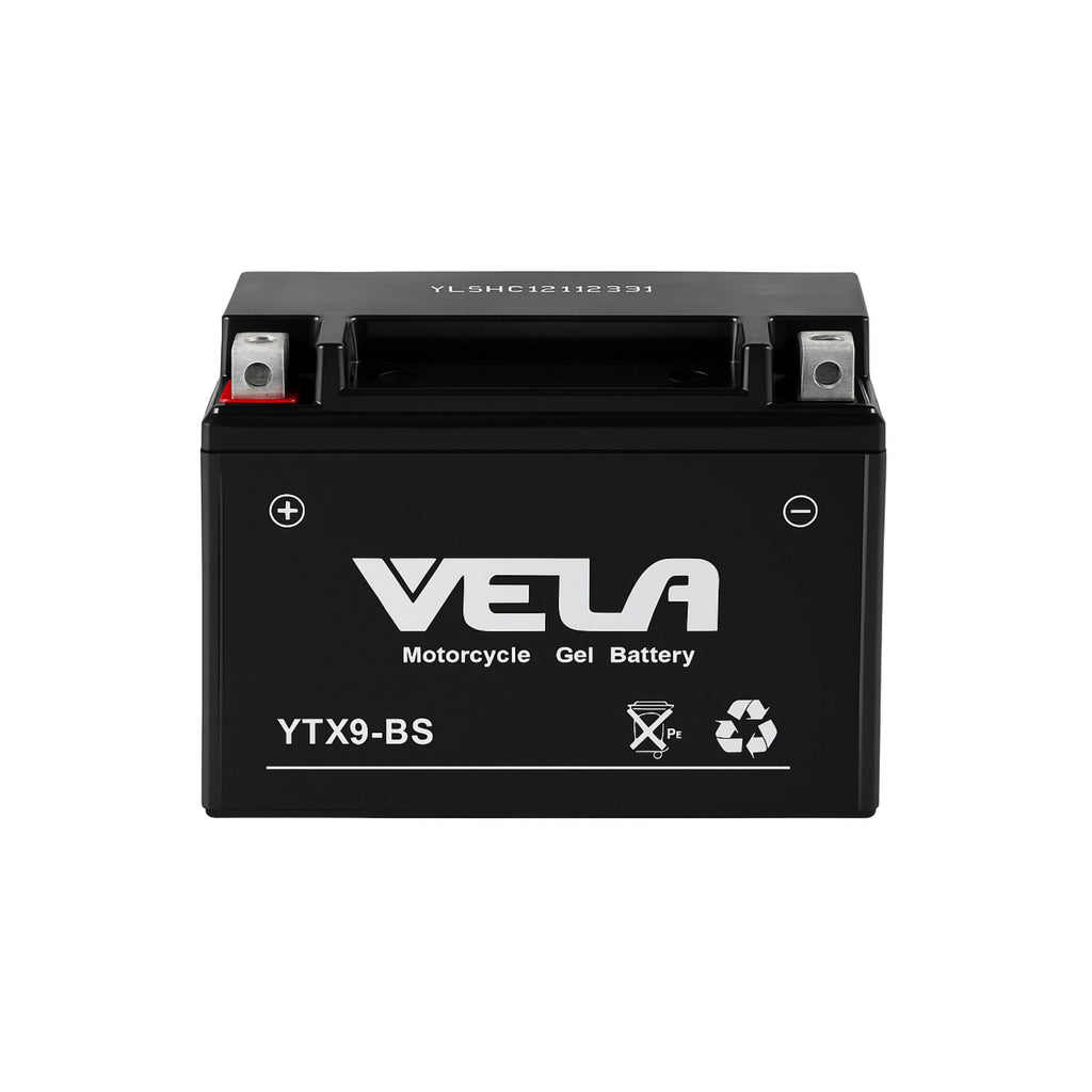 Vela YTX9‑BS 12 V 9 Ah AGM Motorcycle Battery Sealed High Crank Power