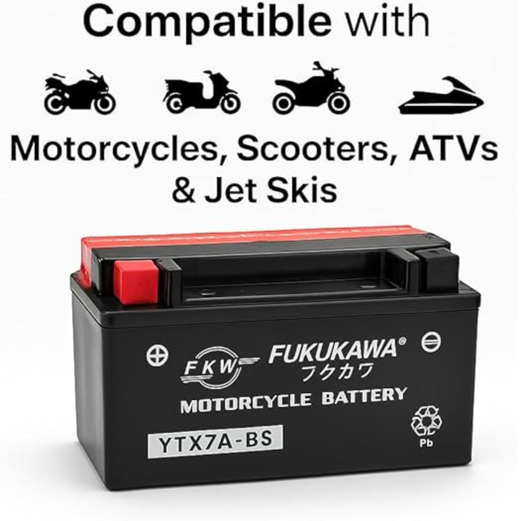 FUKUKAWA YTX7A-BS 12V 6Ah AGM Motorcycle Battery_4