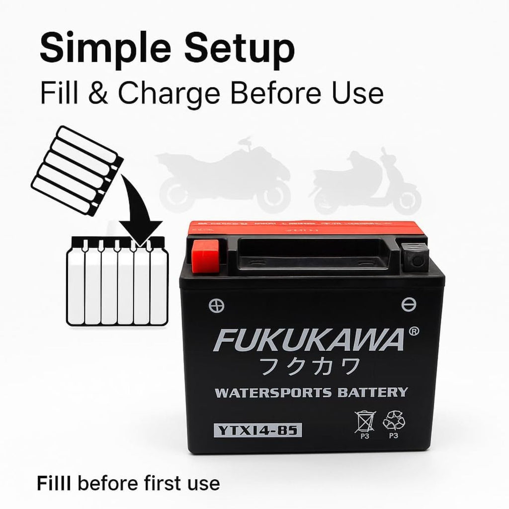 Fukukawa YTX14-BS 12V 14Ah Motorcycle/ATV Battery with Refillable Acid Pack_3