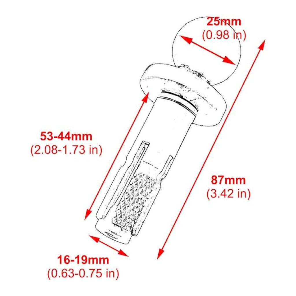 Motorcycle Stem/Fork Stem Mount Base with 1 Inch Ball, Mobile Holder Clamp - 874418