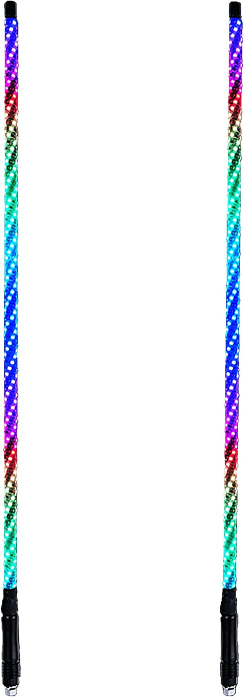 Remote Control Spiral Antenna Whip Light RGB Led Strip 6 Feet Height AK-100334
