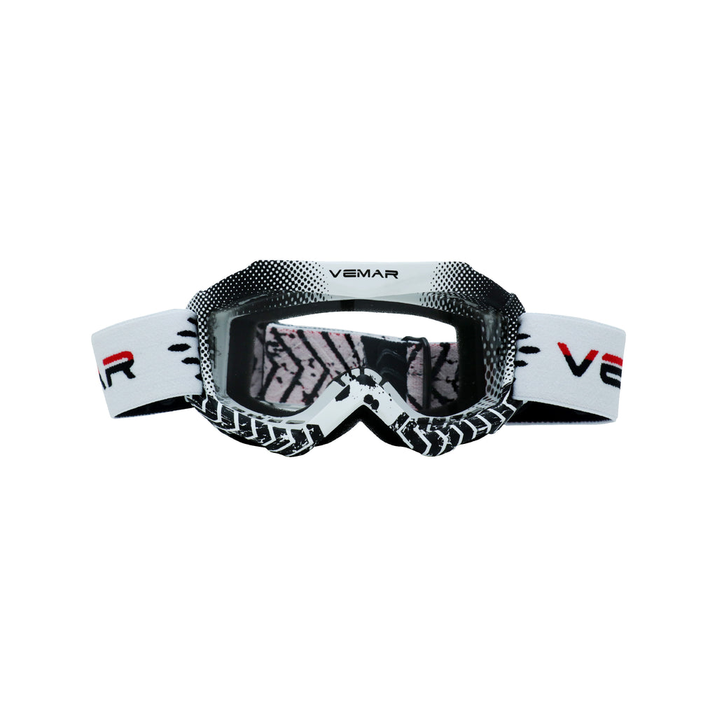 VEMAR Kid's Protective On/Off-Road Dirt Bike Goggles - White_1