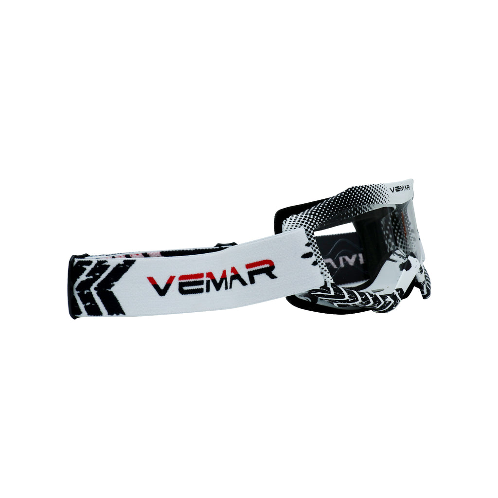 VEMAR Kid's Protective On/Off-Road Dirt Bike Goggles - White_2