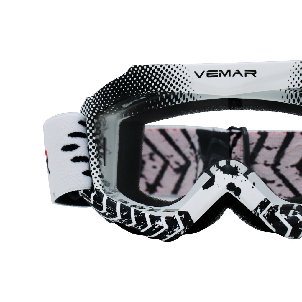 VEMAR Kid's Protective On/Off-Road Dirt Bike Goggles - White_4