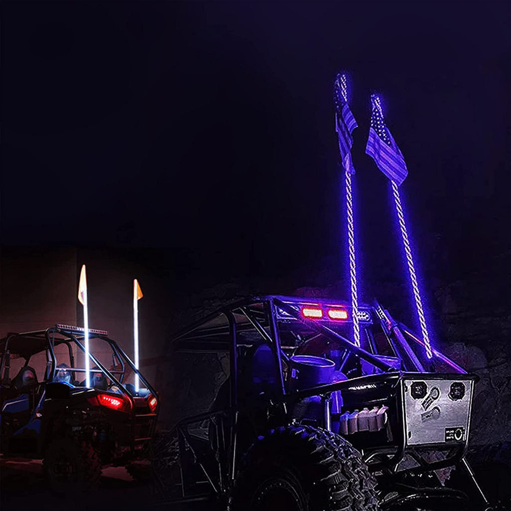 Wrapped Multi-Color Remote Control Spiral Antenna Whip Light RGB LED Strip 100334