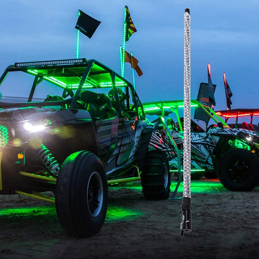 WRAPPED DREAM COLOR REMOTE CONTROL SPIRAL ANTENNA WHIP LIGHT RGB LED STRIP 4 FEET HEIGHT-100335