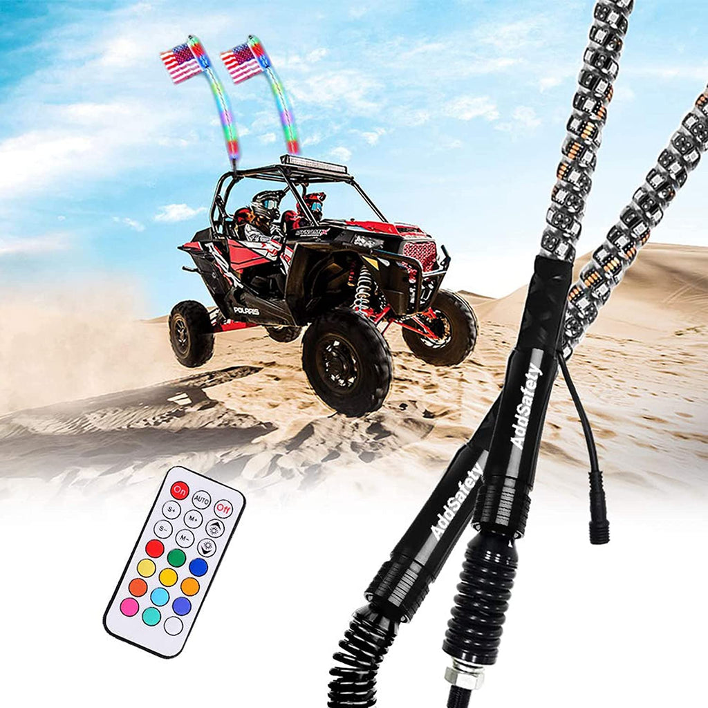 WRAPPED DREAM COLOR REMOTE CONTROL SPIRAL ANTENNA WHIP LIGHT RGB LED STRIP 4 FEET HEIGHT-100335