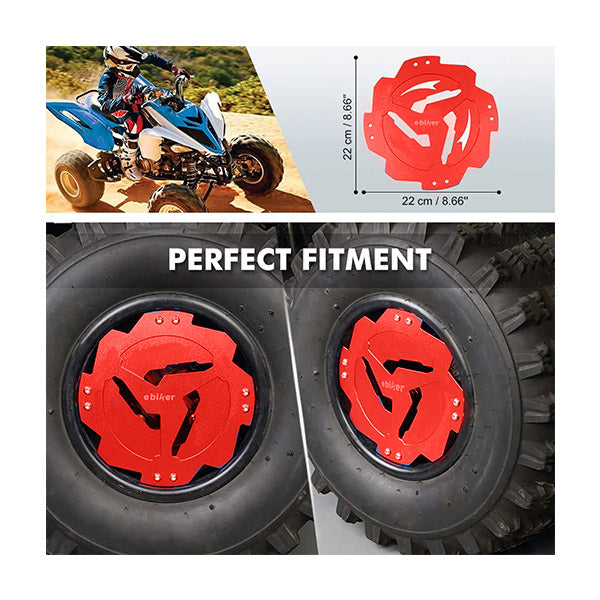 Pair of Rear Wheel Hub Guard Protector for Yamaha Raptor 700R, Red EB11240393