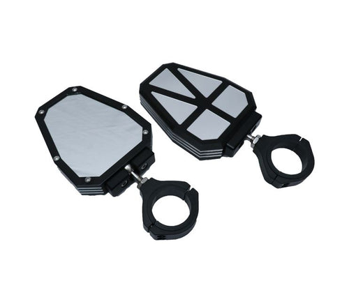 Pair of Black Framed Heavy Duty Aluminum Alloy UTV rearview Side mirror