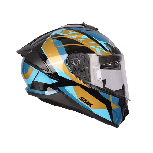 SMK Typhoon Style Full Face Helmet GL 275 Blue & Gold (DOT & ECE)_2