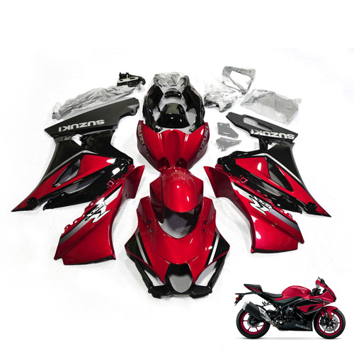 GSX-R1000 Full Fairing Kit 2017–2022 Candy Daring Red / Glass Sparkle Black