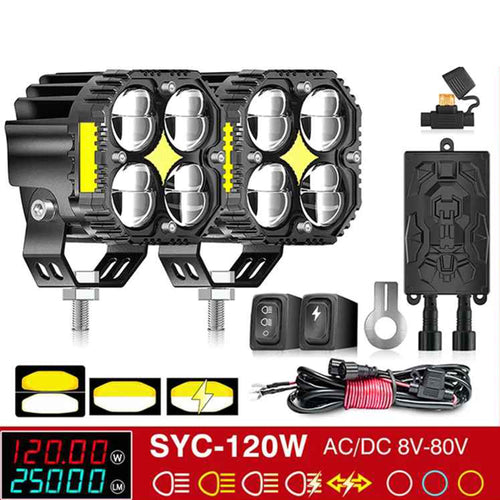 SYC-120W Dual Color Motorcycle LED Spotlight_1