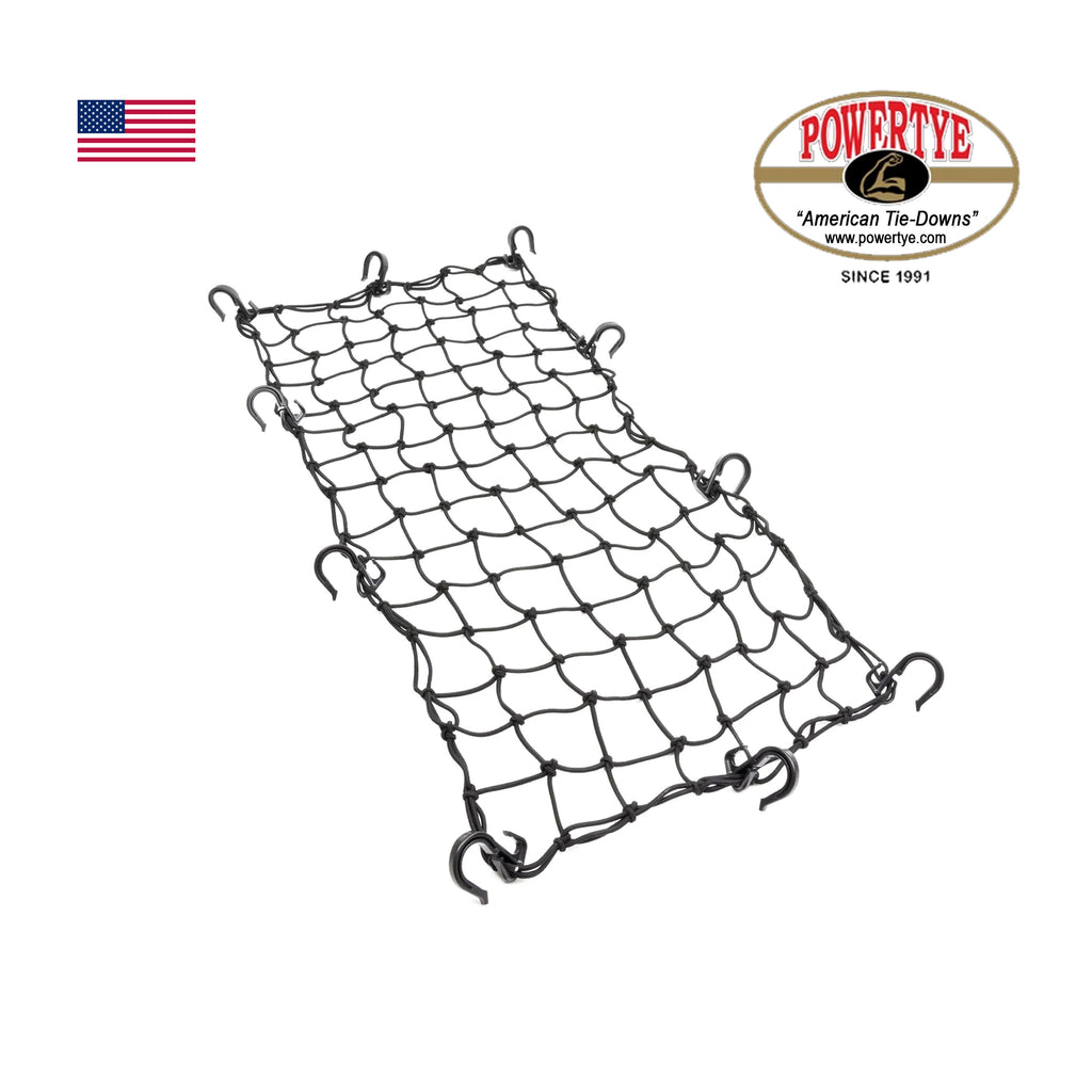 Motorcycle Elastic Cargo Net with Adjustable Hooks, 38x76 inches Black - EB11242638