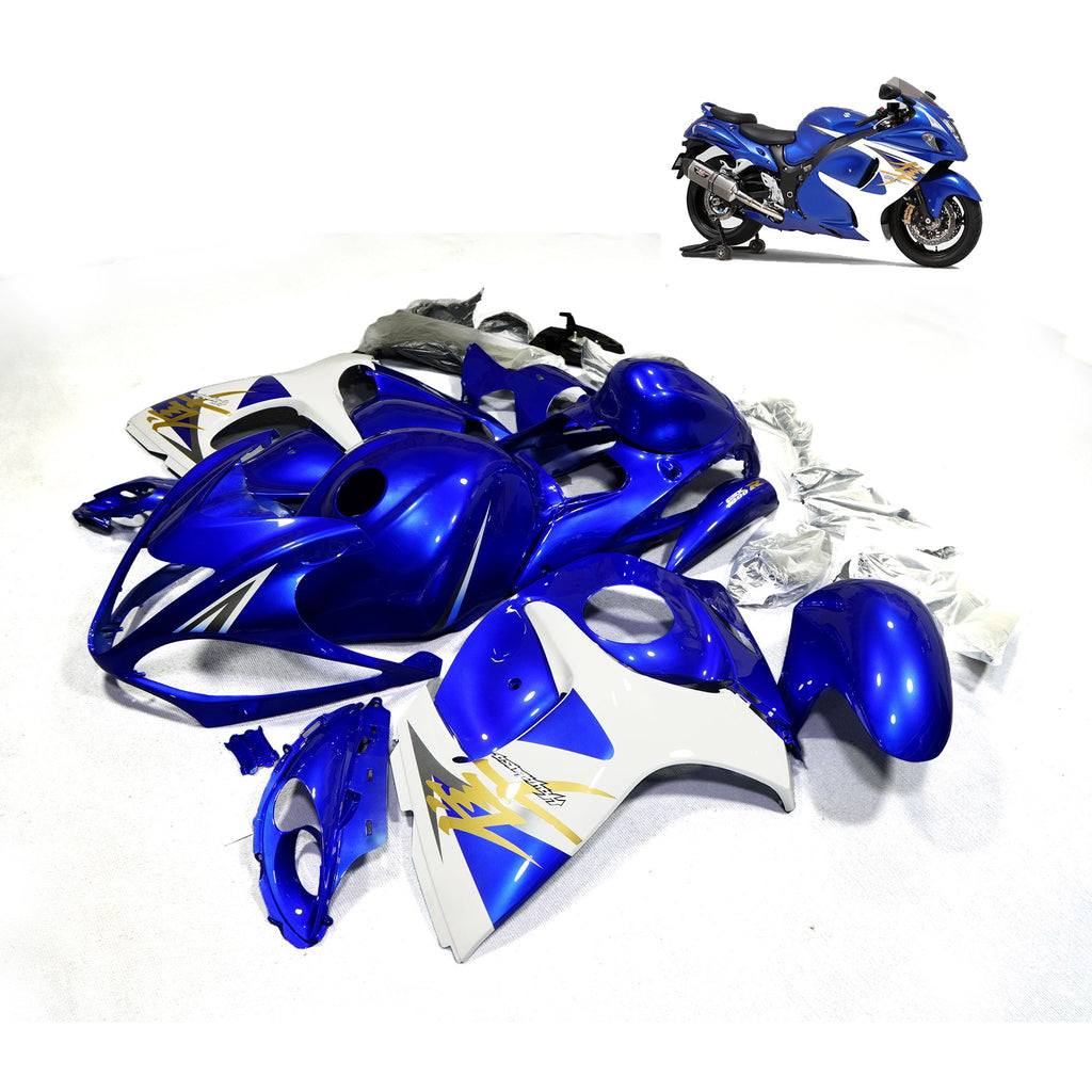 Hayabusa Gen2 Full Fairing Kit 2008–2020 Gloss Silver / Red Injection ABS