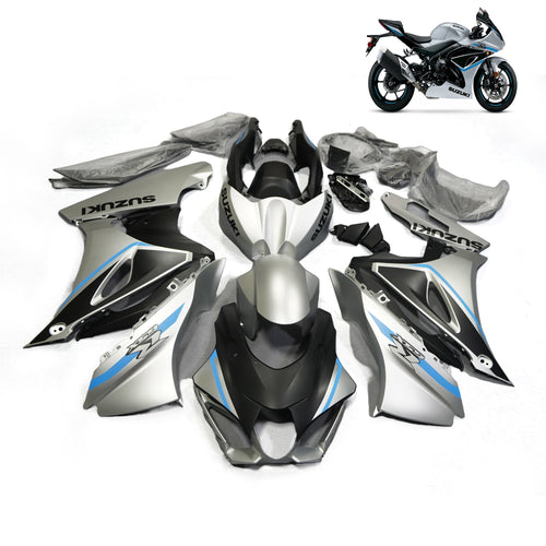 GSXR1000 Body Cover 2017–2022 Matte White Silver Full Fairing Kit