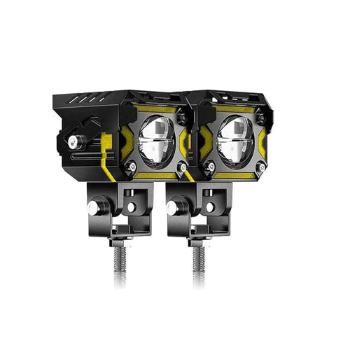 JRY-16 Dual Color Motorcycle Mini Driving Light with Projector Lens_1