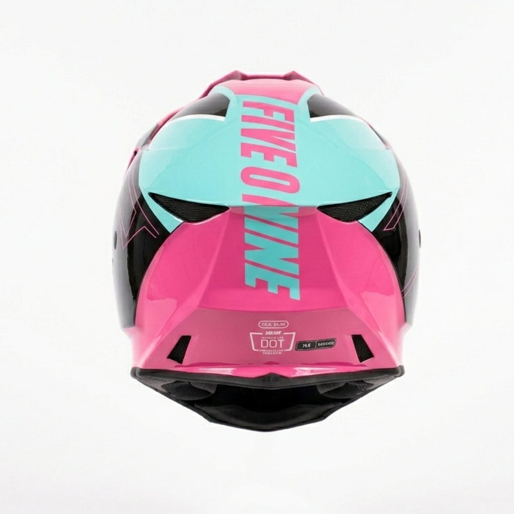 FIVE 0 NINE Kids Youth Riding Safety Helmet Black Pink - 836616