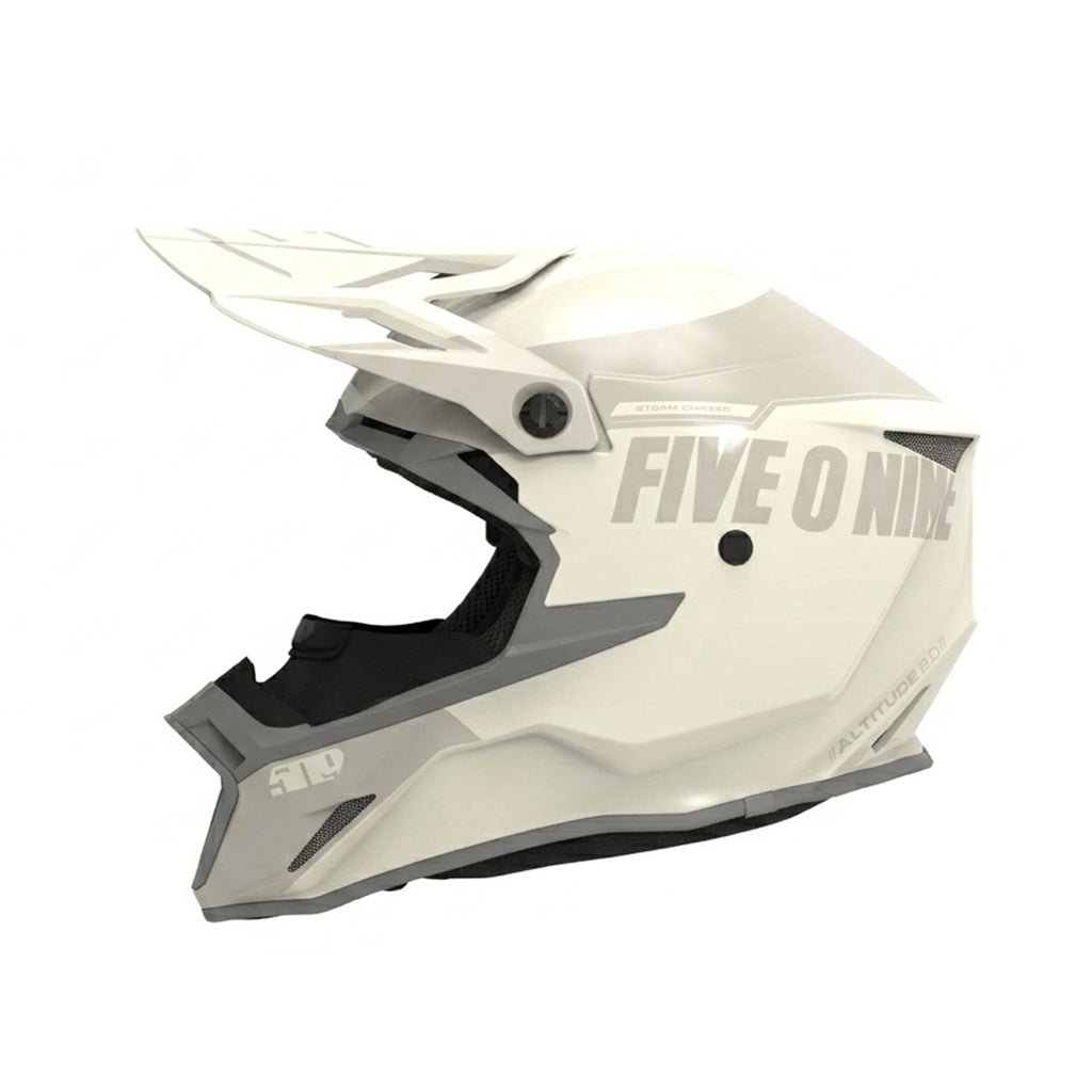 Motocross Kids Helmet FIVE 0 NINE DOT Approved Full Face Safety Gear White & Grey - 836610