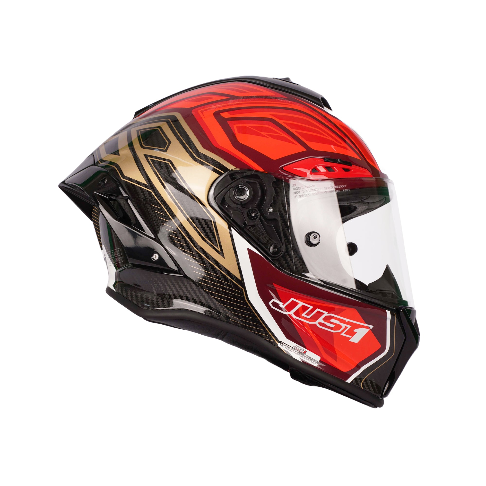JUST1 J-GPR Instinct Fluo Light Red Carbon Full Face Helmet (ECE)_1