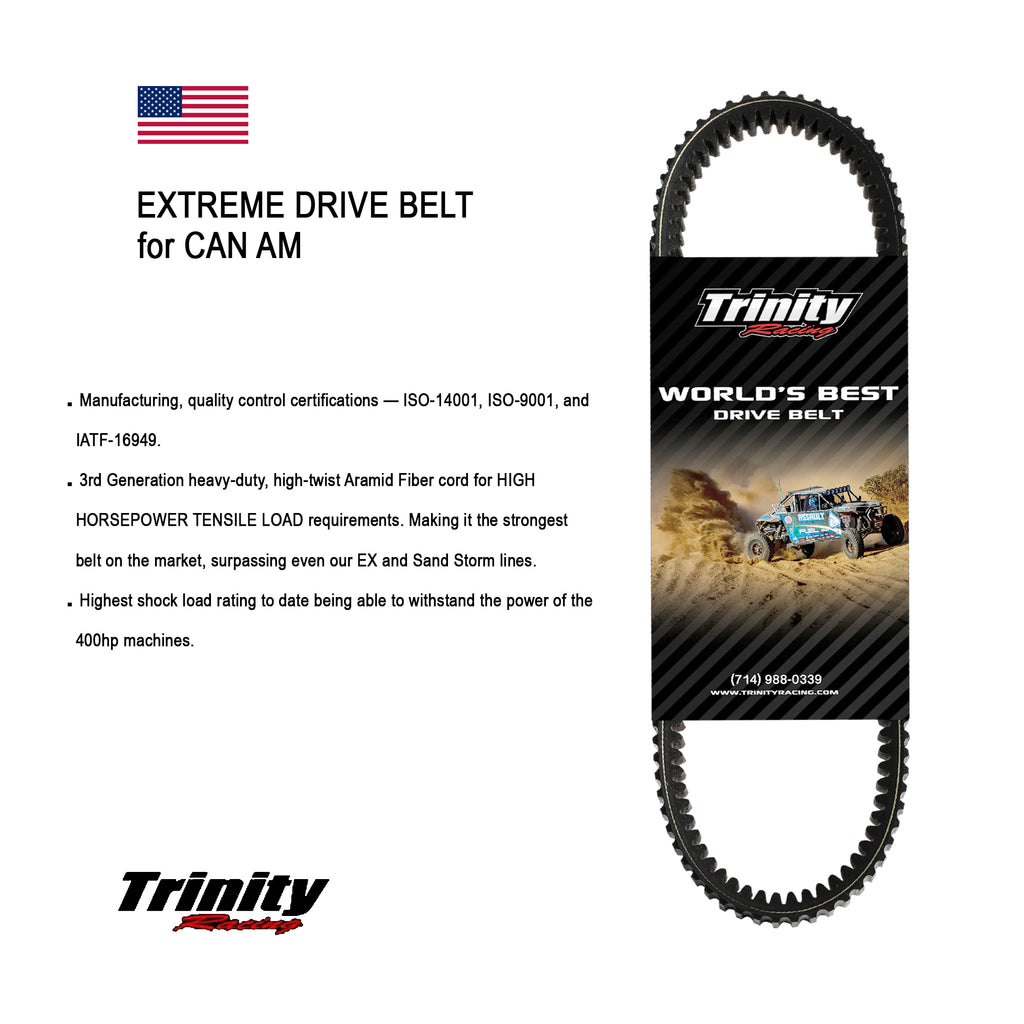 Trinity Motorcycle Racing Drive Belt: World's Best Belt for Polaris RZR Turbo - EB11242608