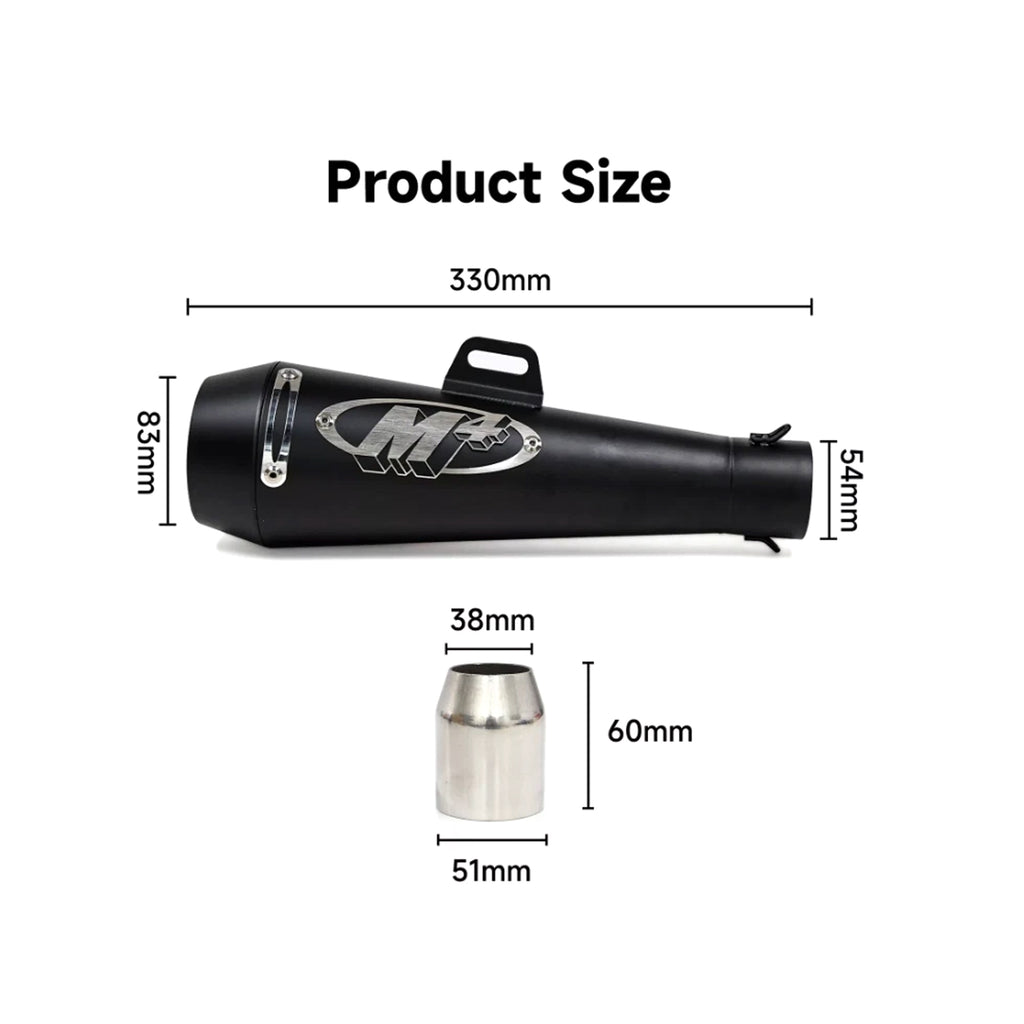 M4 Black Motorcycle Exhaust System Performance Slip On Silencer_2