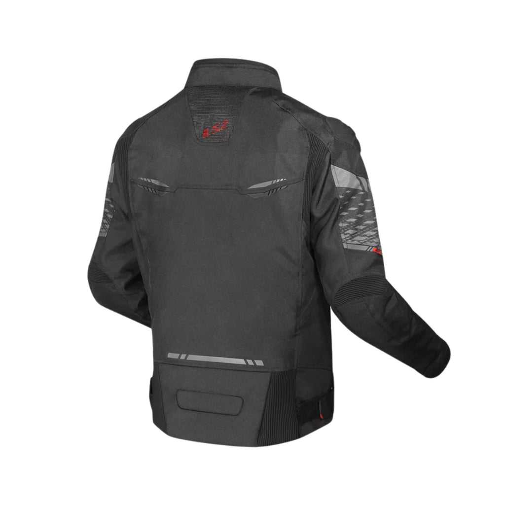 LS2 MJ162 Apex Motorcycle Jacket Black/Grey, Waterproof CE-Certified_2