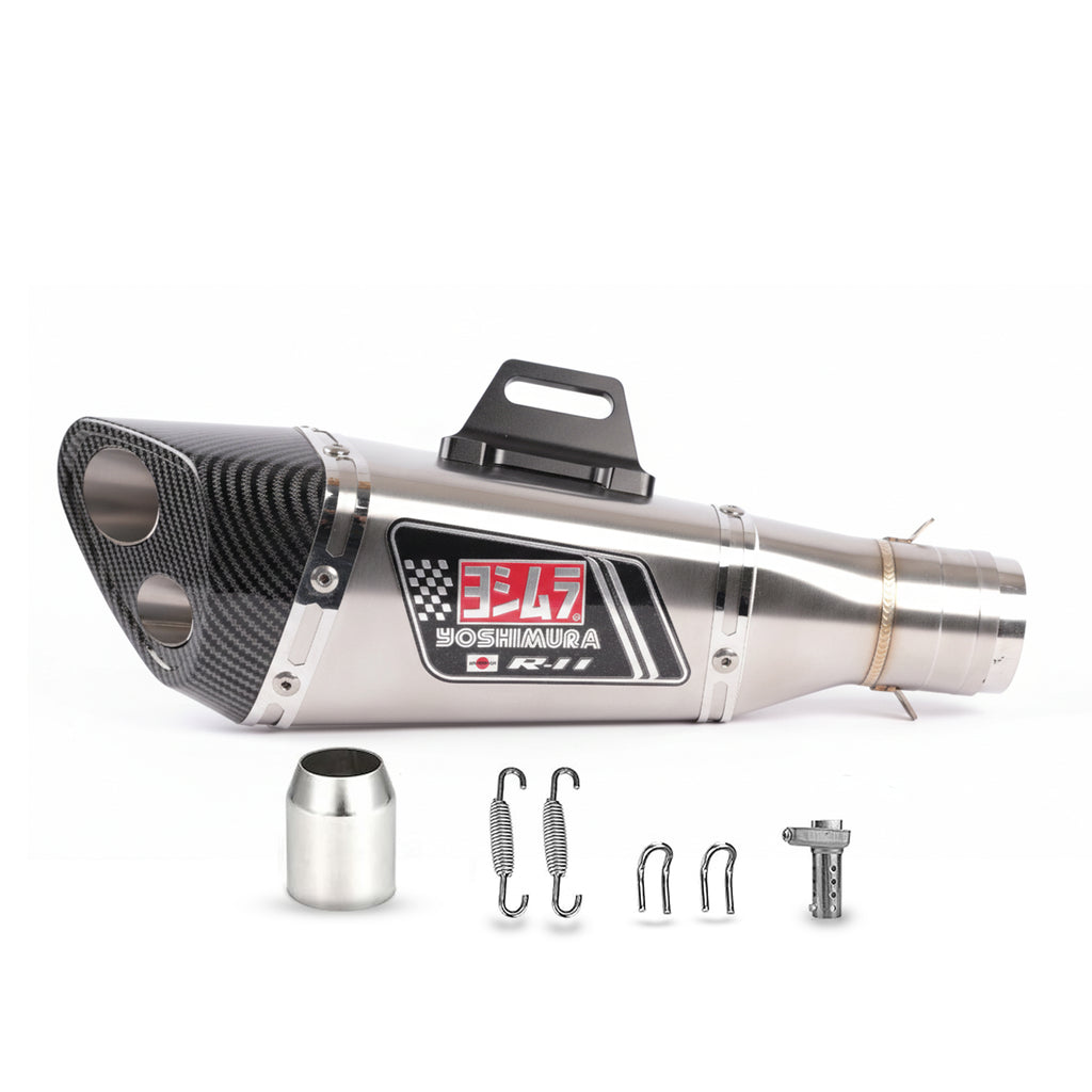 YOSHIMURA X01 Silver Carbon Motorcycle Exhaust Performance Slip On_1