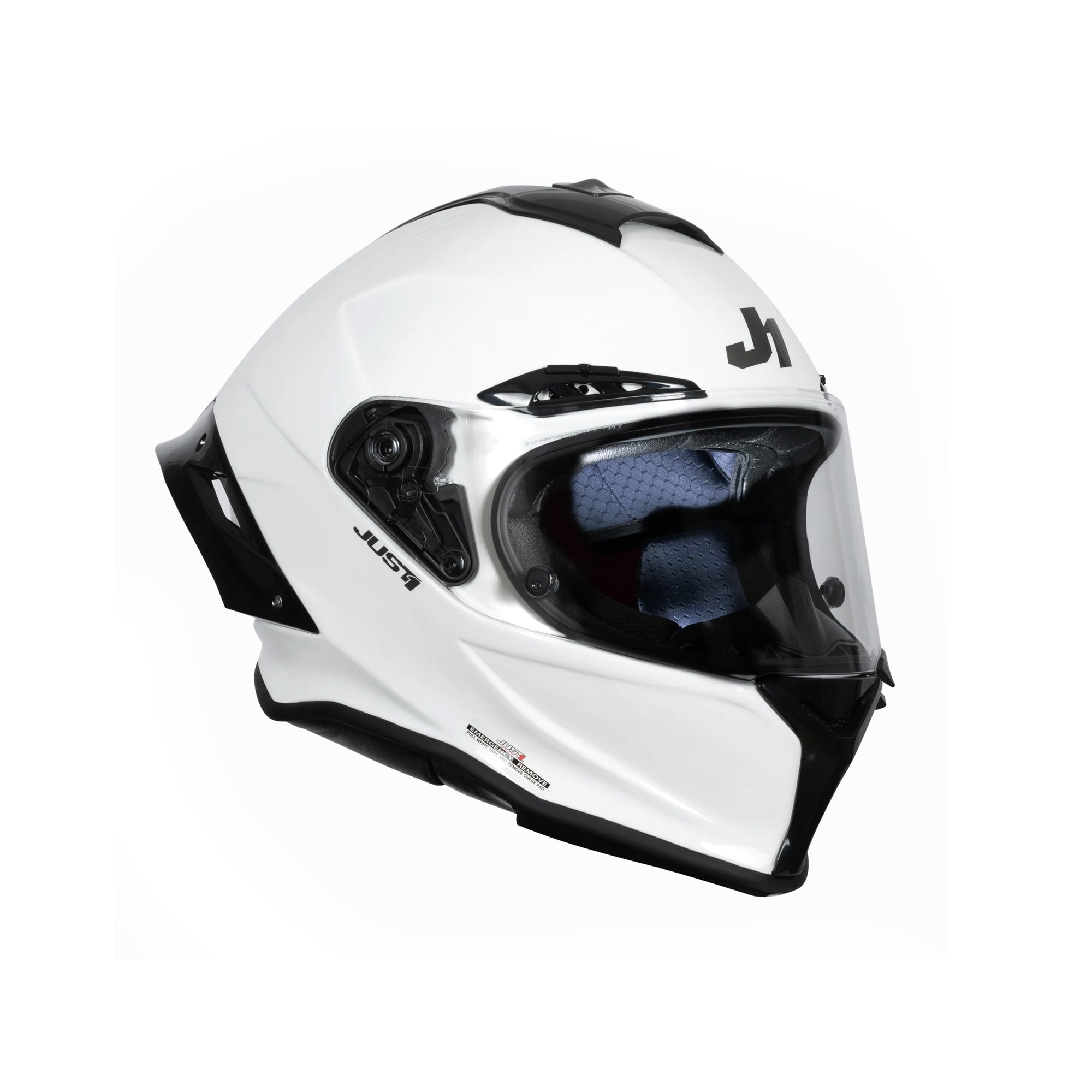 JUST1 J-GPRF Solid White Full Face Racing Helmet_1