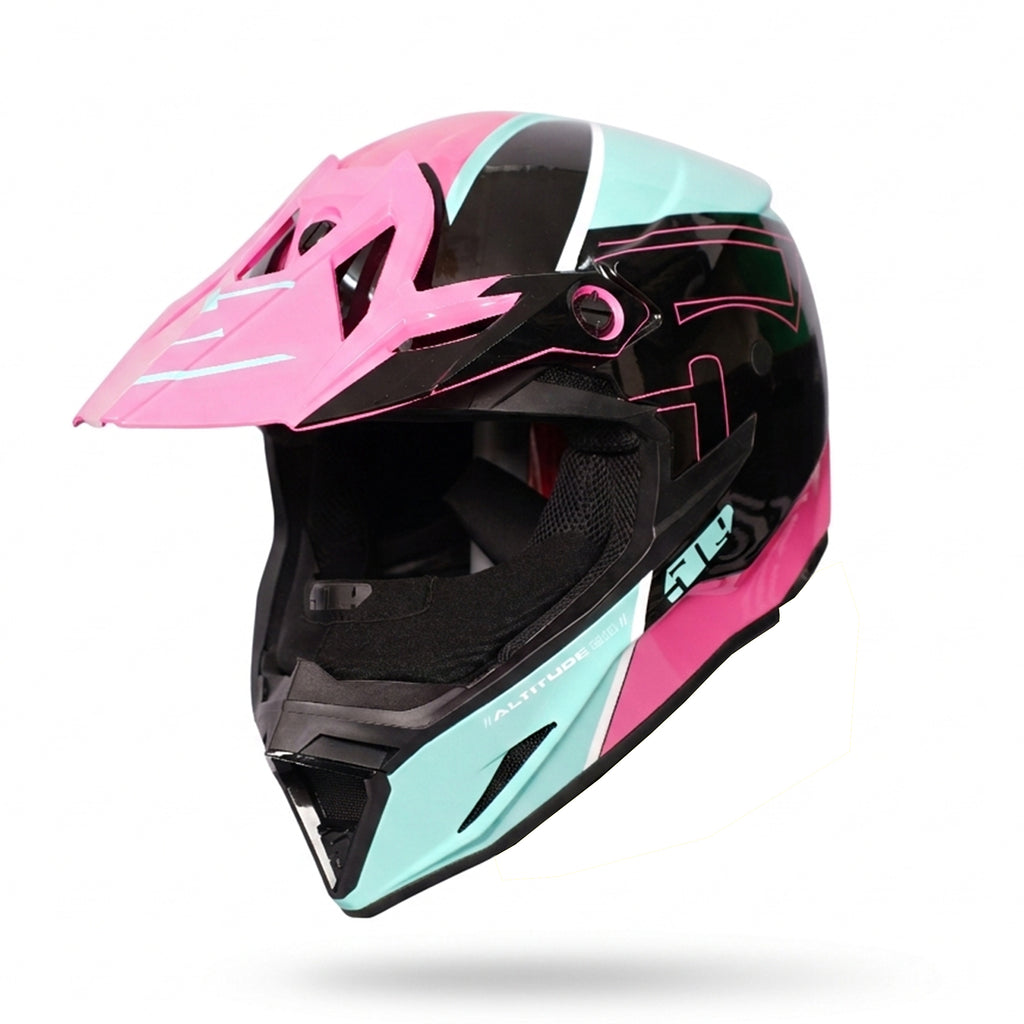 FIVE 0 NINE Kids Youth Riding Safety Helmet Black Pink - 836616