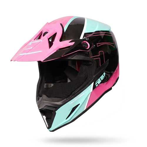 FIVE 0 NINE Kids Youth Riding Safety Helmet Black Pink - 836616