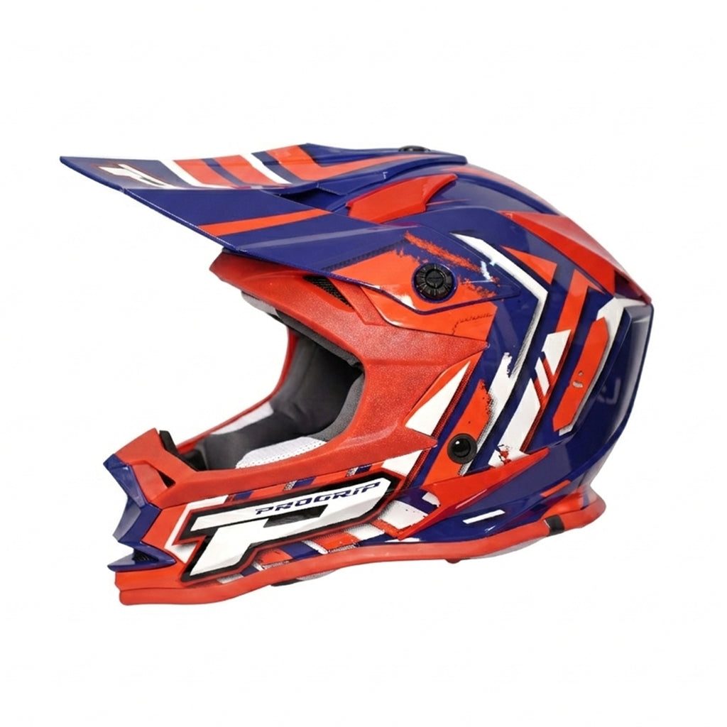Kids/Youth Dirt Bike Motocross Lightweight Off Road Safety Helmet Red & Blue - 836608