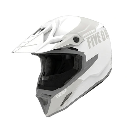Motocross Kids Helmet FIVE 0 NINE DOT Approved Full Face Safety Gear White & Grey - 836610
