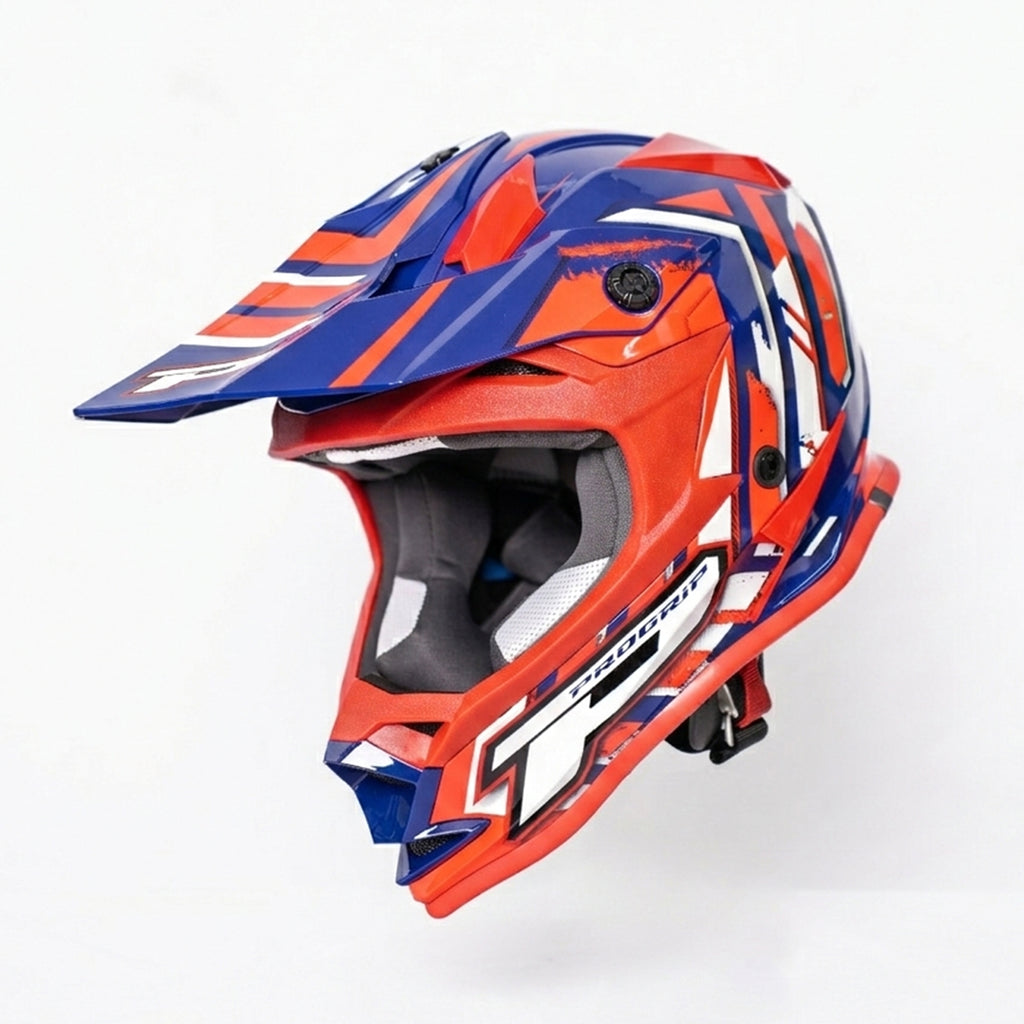 Kids/Youth Dirt Bike Motocross Lightweight Off Road Safety Helmet Red & Blue - 836608