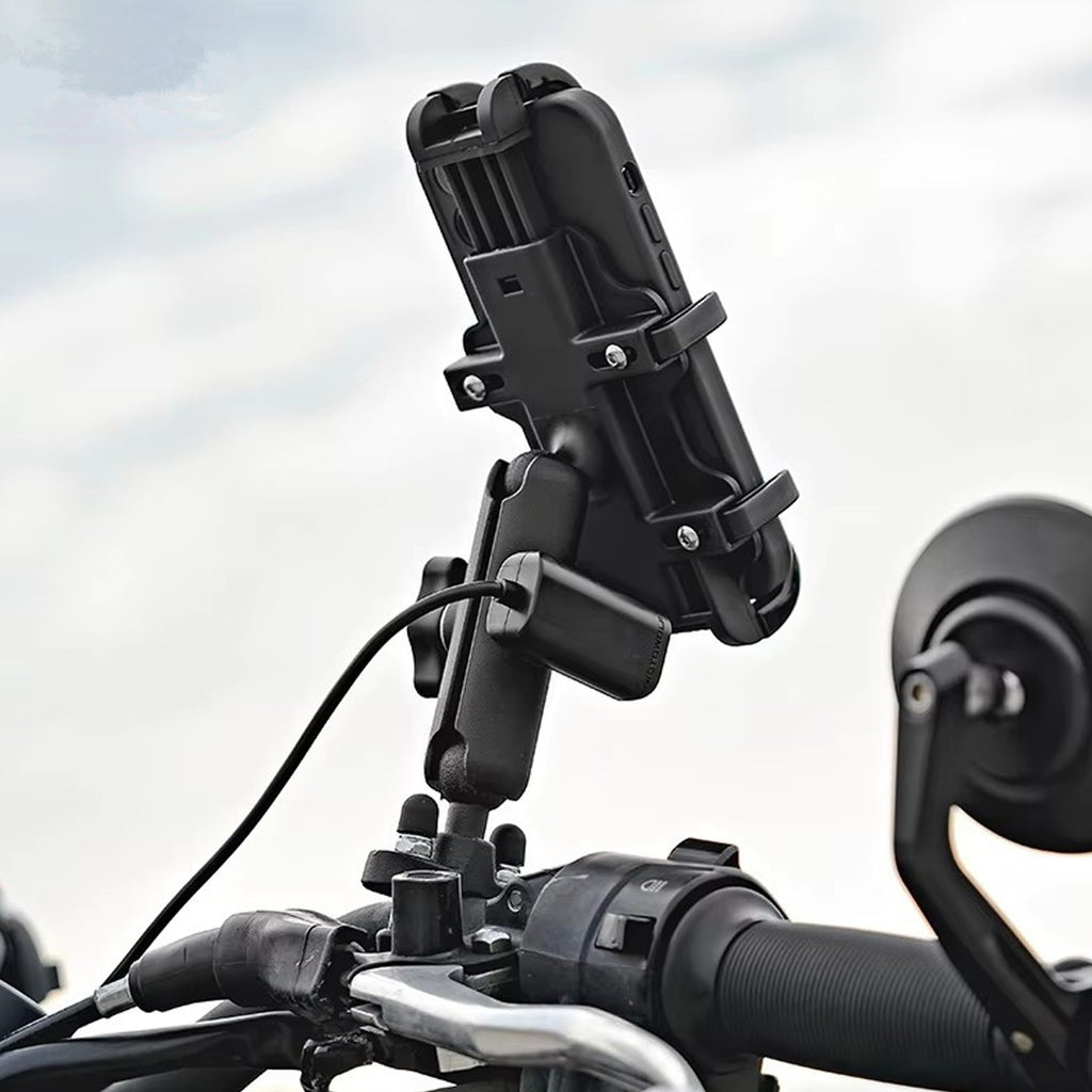 MOTOWOLF Motorcycle Phone Holder with Charger with USB Bike Mount_3