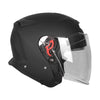 SMK GTJ Solid MA 200 Open Face Motorcycle Helmet Matte Black, Sun Visor_3