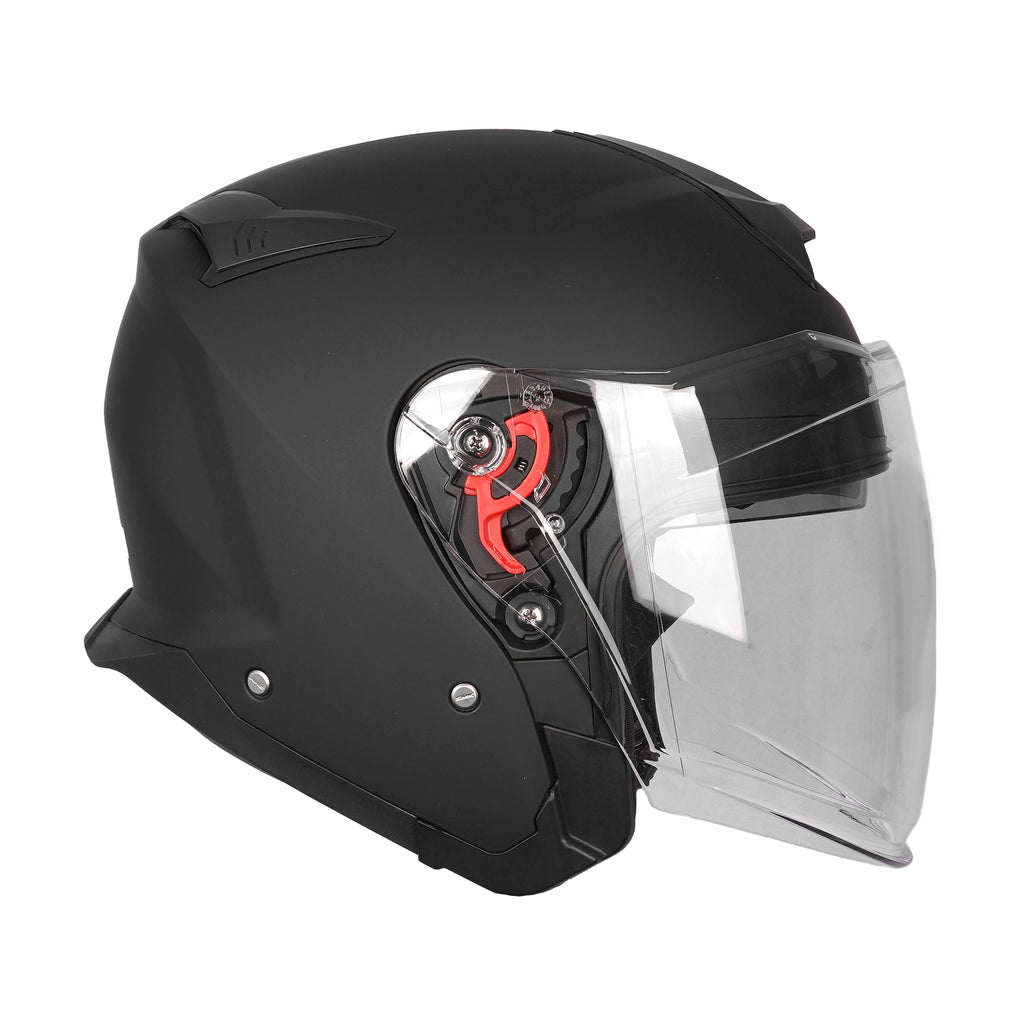 SMK GTJ Solid MA 200 Open Face Motorcycle Helmet Matte Black, Sun Visor_3