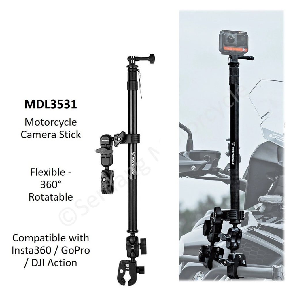 Motowolf Motorcycle Camera Stand 360° Mount for GoPro & Action Cams_6