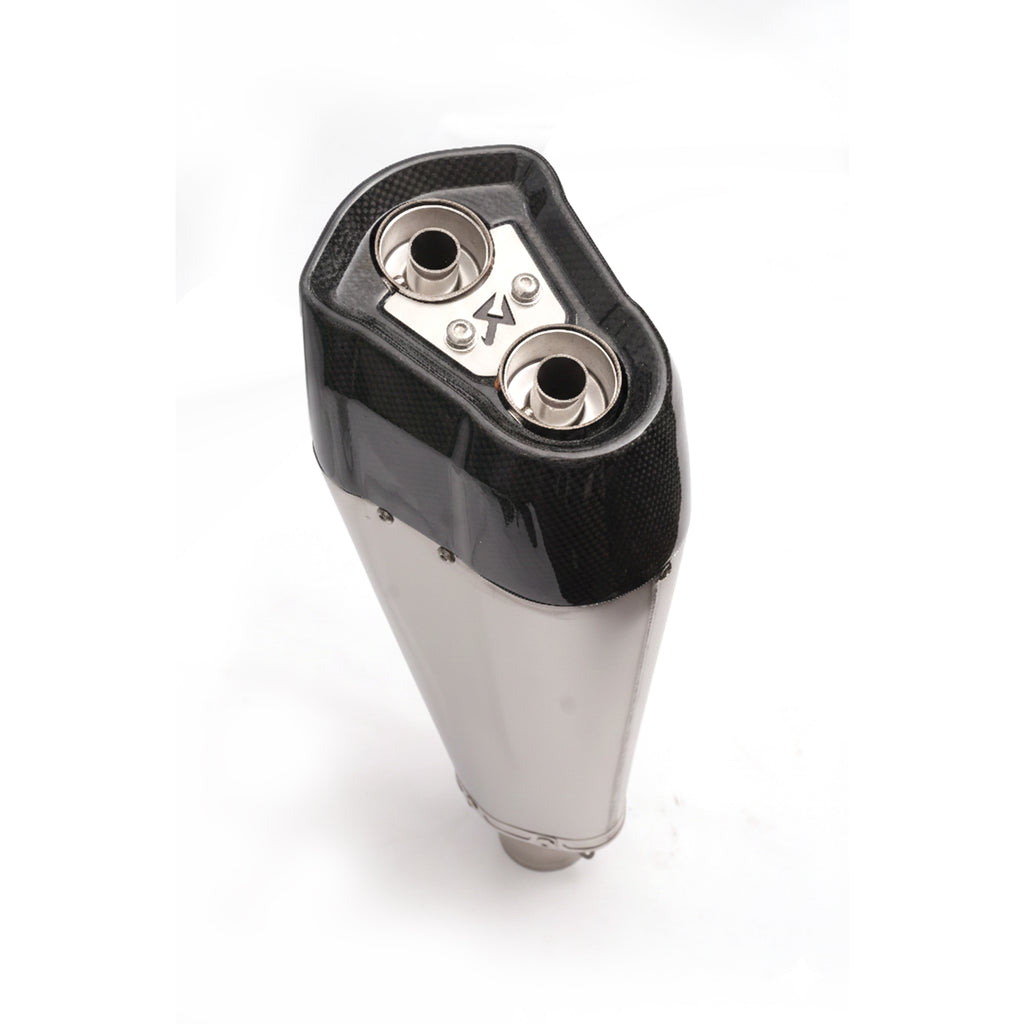 Motorcycle Exhaust Scorpiovic A102 Silver Carbon Performance Slip On System_3