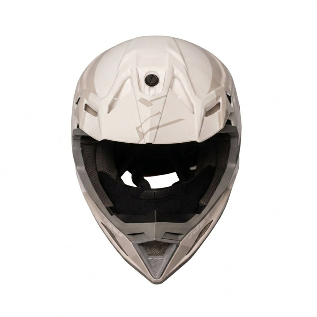 Motocross Kids Helmet FIVE 0 NINE DOT Approved Full Face Safety Gear White & Grey - 836610