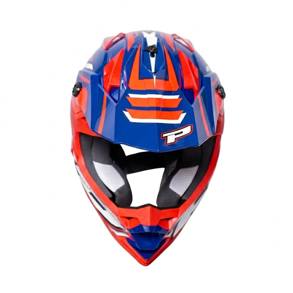 Kids/Youth Dirt Bike Motocross Lightweight Off Road Safety Helmet Red & Blue - 836608