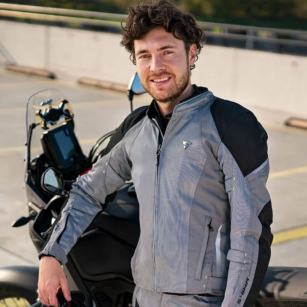 Shima Jet Men Black Mesh Summer Motorcycle Jacket CE Level 2_4