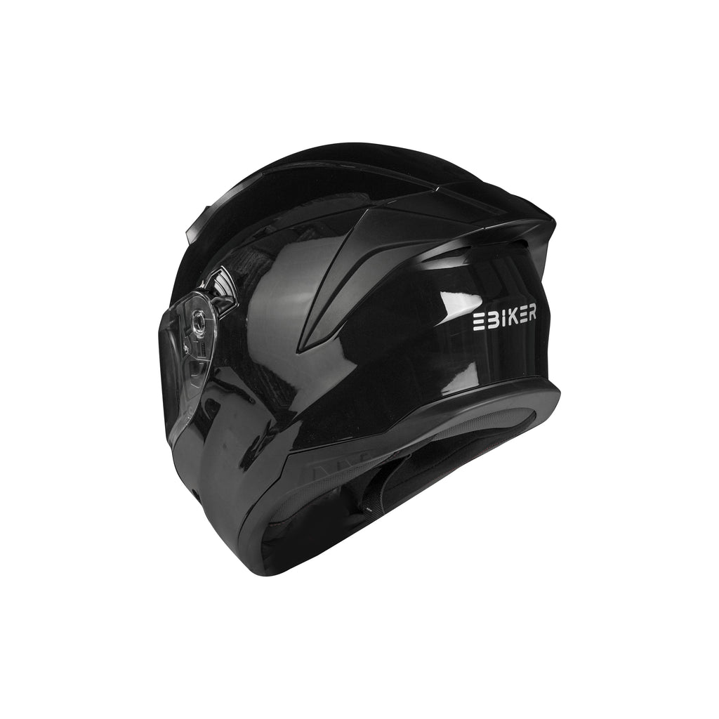 EBIKER Dual Visor Full Face Helmet for Men & Women Glossy Black_4