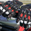 Motorcycle Leather Carbon Knuckle, Touchscreen, Reinforced Palm Gloves_5