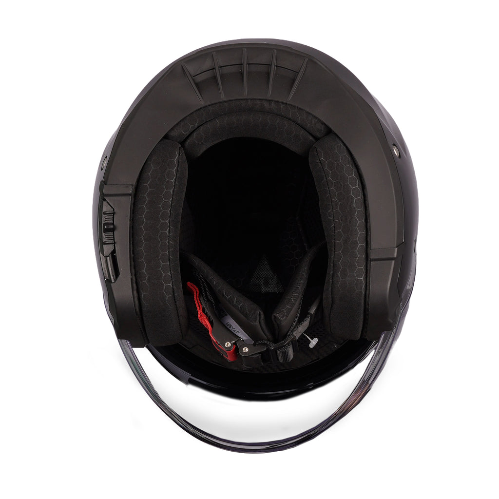 SMK GTJ Solid GL 200 Open Face Motorcycle Helmet with Retractable Sun Visor_6